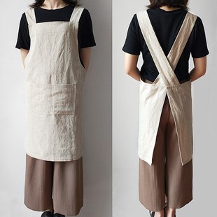 儿童围裙画室定制loo印字书法罩衣防水幼儿园画画衣陶泥班服背带