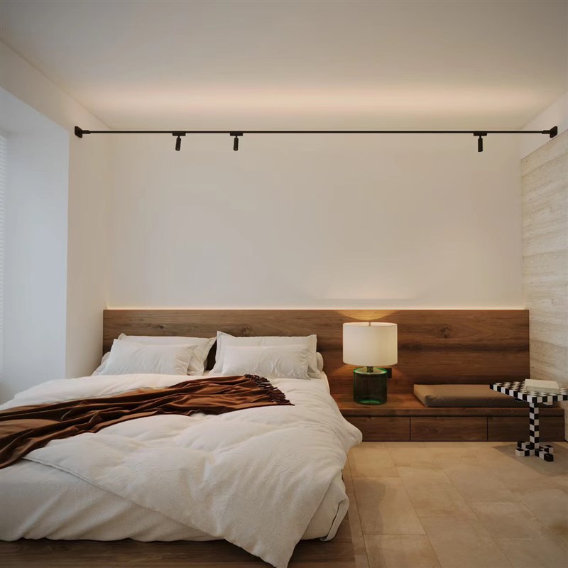 天际线射灯 客厅无主灯线性灯条天际线轨道灯线条灯钢带灯加射灯