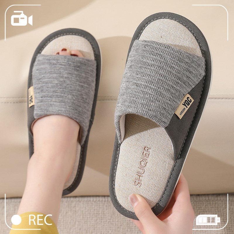 20年夏季新款韩版亚麻拖鞋女士宿舍家居凉拖鞋静音棉麻布艺拖鞋