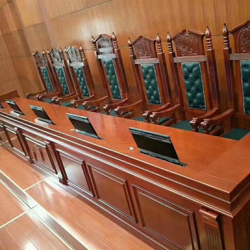 智慧法庭桌椅订制纸化法院办公桌法官桌电子诉讼桌华惟政务家具