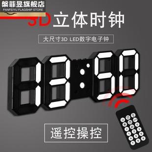大尺寸D遥控数字挂钟创意LED钟电子钟挂厅in韩版时钟