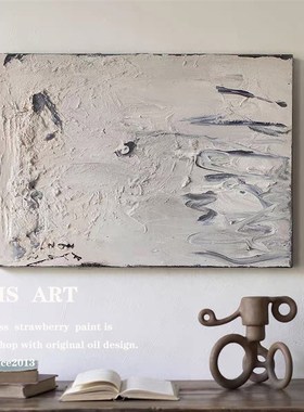 M纯手绘油画 Yo  Wii风格极简抽象现代民宿客厅酒店装饰画挂画