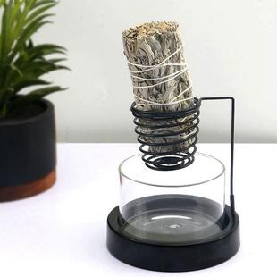 圣木鼠尾草香炉胡桃木国风创意线香香插檀香香薰架桌面简约香盘器