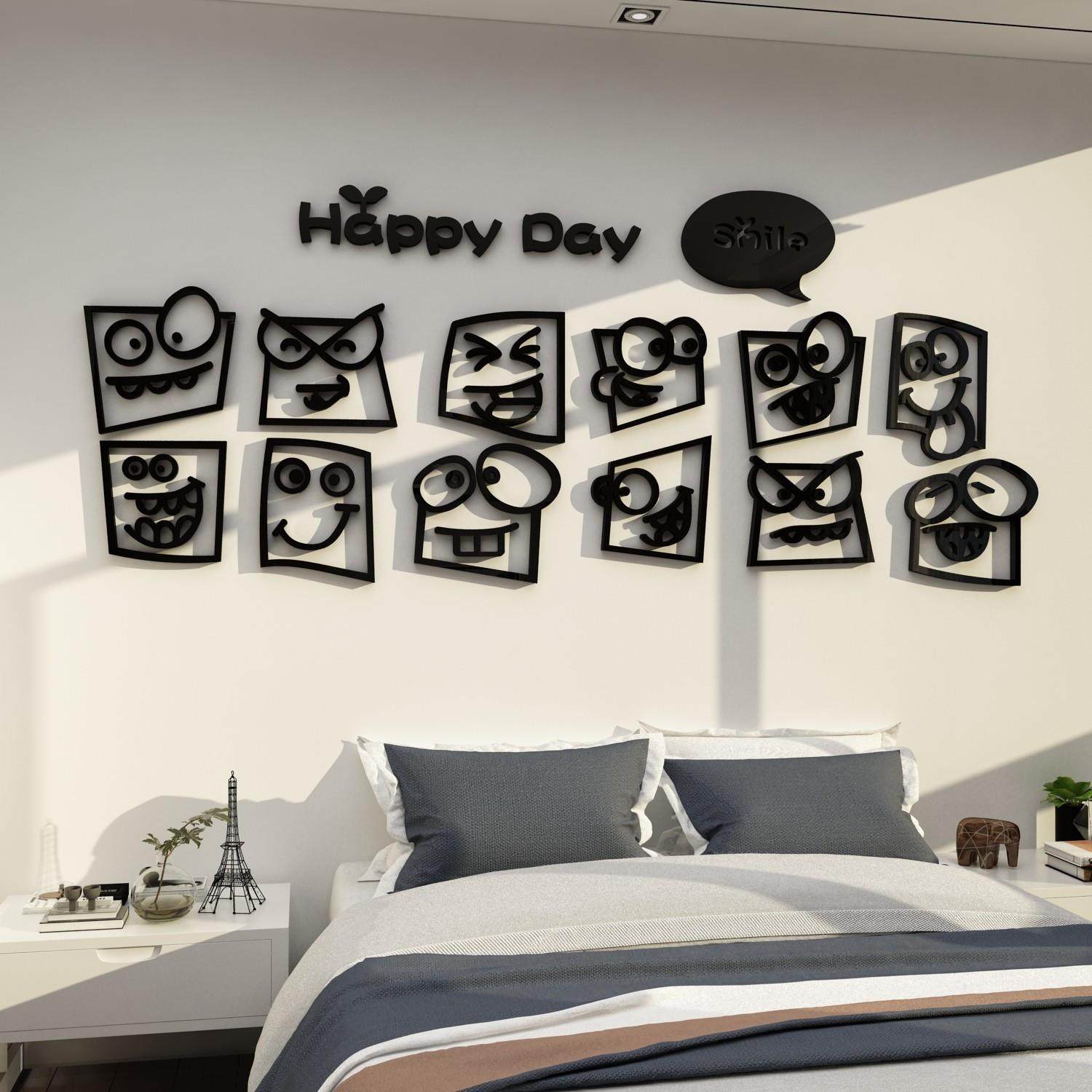 卧室床头房间布置用品电视背景墙面上装饰沙发改造小物件贴纸壁画,家居饰品,文化墙贴,淘宝优惠券,粉丝福利购,淘宝优惠卷