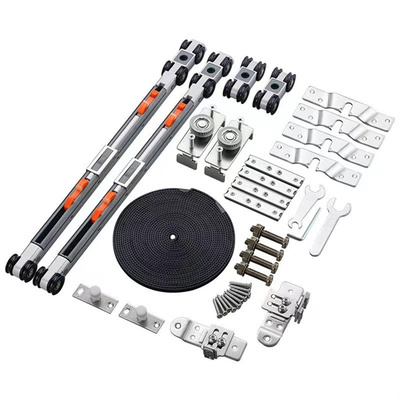 三联动移门缓冲二联动推拉门移门木门吊轨道滑轮联动门吊轮配件