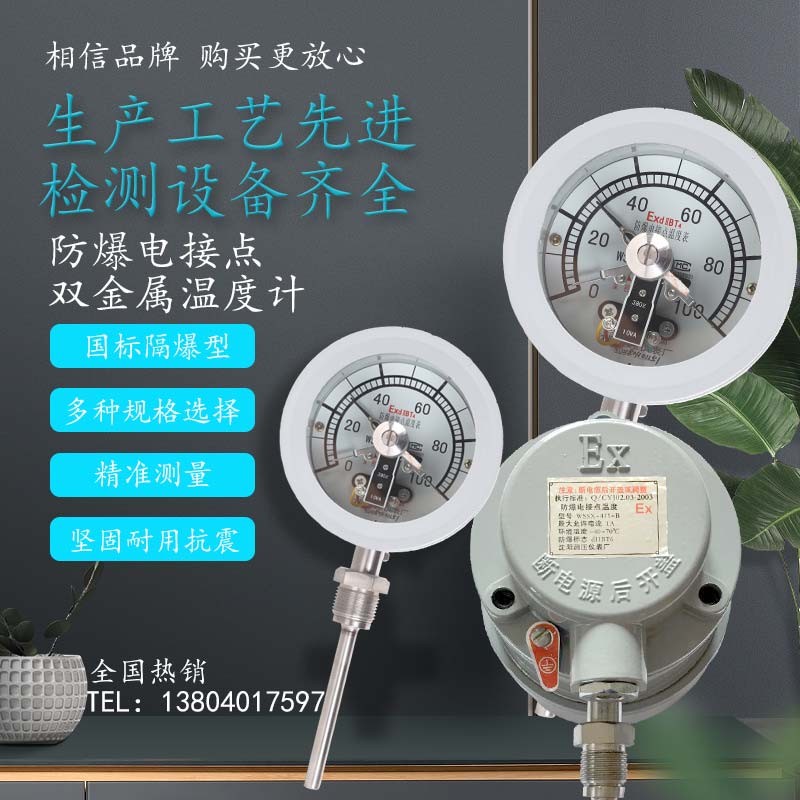 防爆电接点双金属温度计WSSX-411B砂磨机专用可控制卫生型温度表