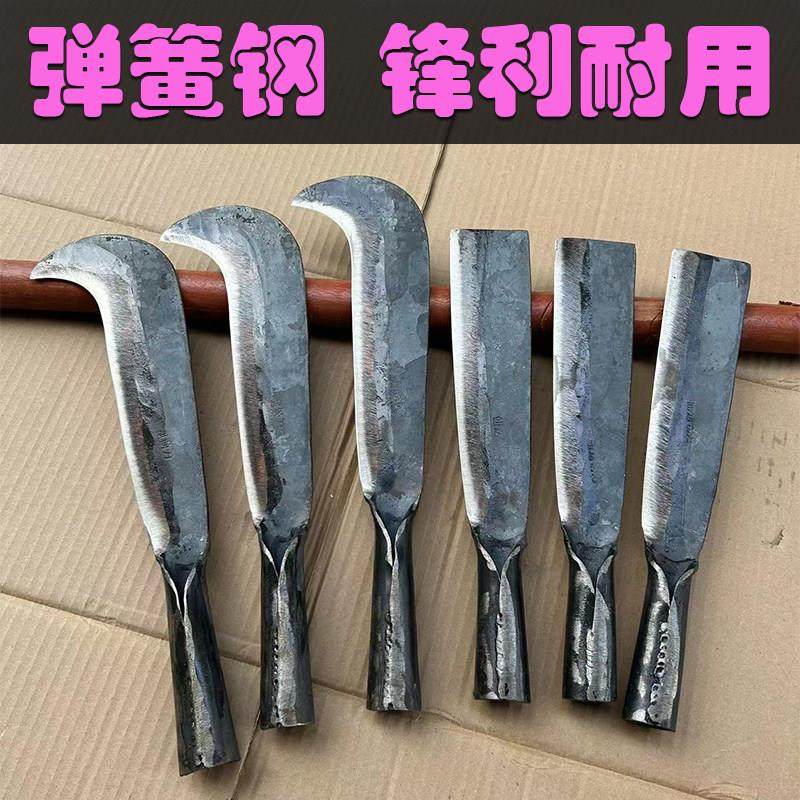质量很好弹簧钢纯手工锻打小柴刀农用砍树镰刀弯刀砍竹子砍甘蔗刀