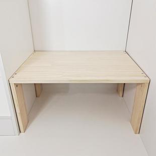 定制实木置物架衣柜橱分层整理架免打孔简易家用木板放书厨房隔板