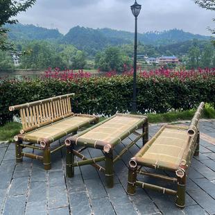 竹茶桌椅组合家用茶室家具小方桌竹编餐桌子复古禅意竹茶几 新中式