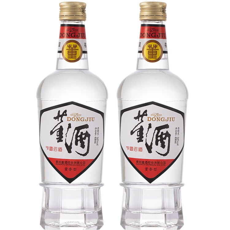 董酒 白标54度董香型纯粮固态白酒430ml*2瓶装（裸瓶装）