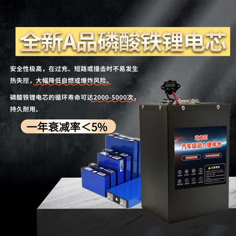 电动车锂电池48V60V72V外卖电动车三轮车大容量磷酸铁锂电池