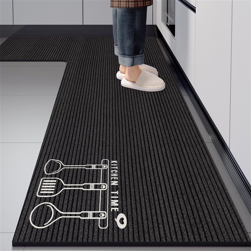 转角厨房防滑吸油地垫免洗可擦l型一体式耐脏吸水专用地垫家用