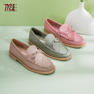 【超能小太阳严选】MARTNIEL乐福鞋女一脚蹬低跟小皮鞋G46071