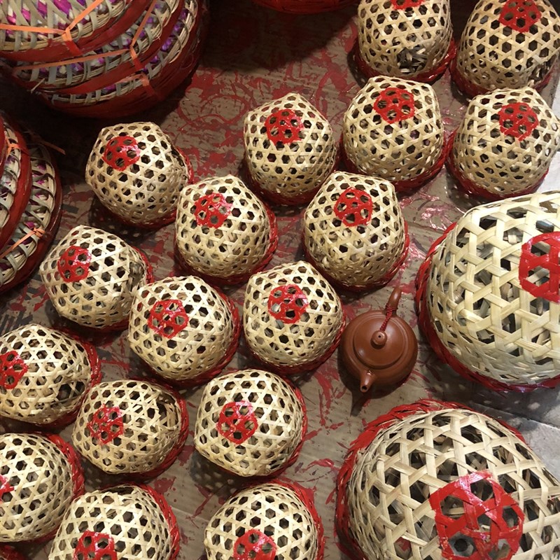 潮汕结婚女方陪嫁米升迷你鸡笼仔回娘家返屋深葫子手工竹编摆设品