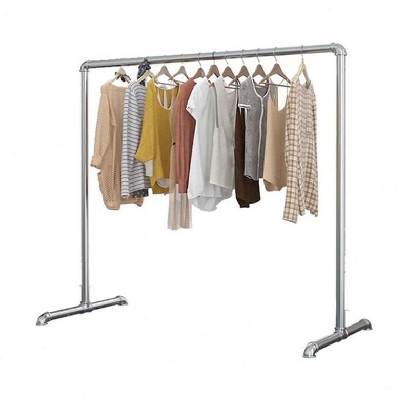 晾衣架落地双杆阳台室内水管凉挂衣架镀锌钢管晒衣架晒被子架