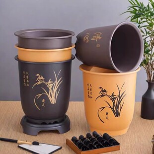 兰花专用盆花盆仿紫砂花盆塑料高档耐用大号兰花盆