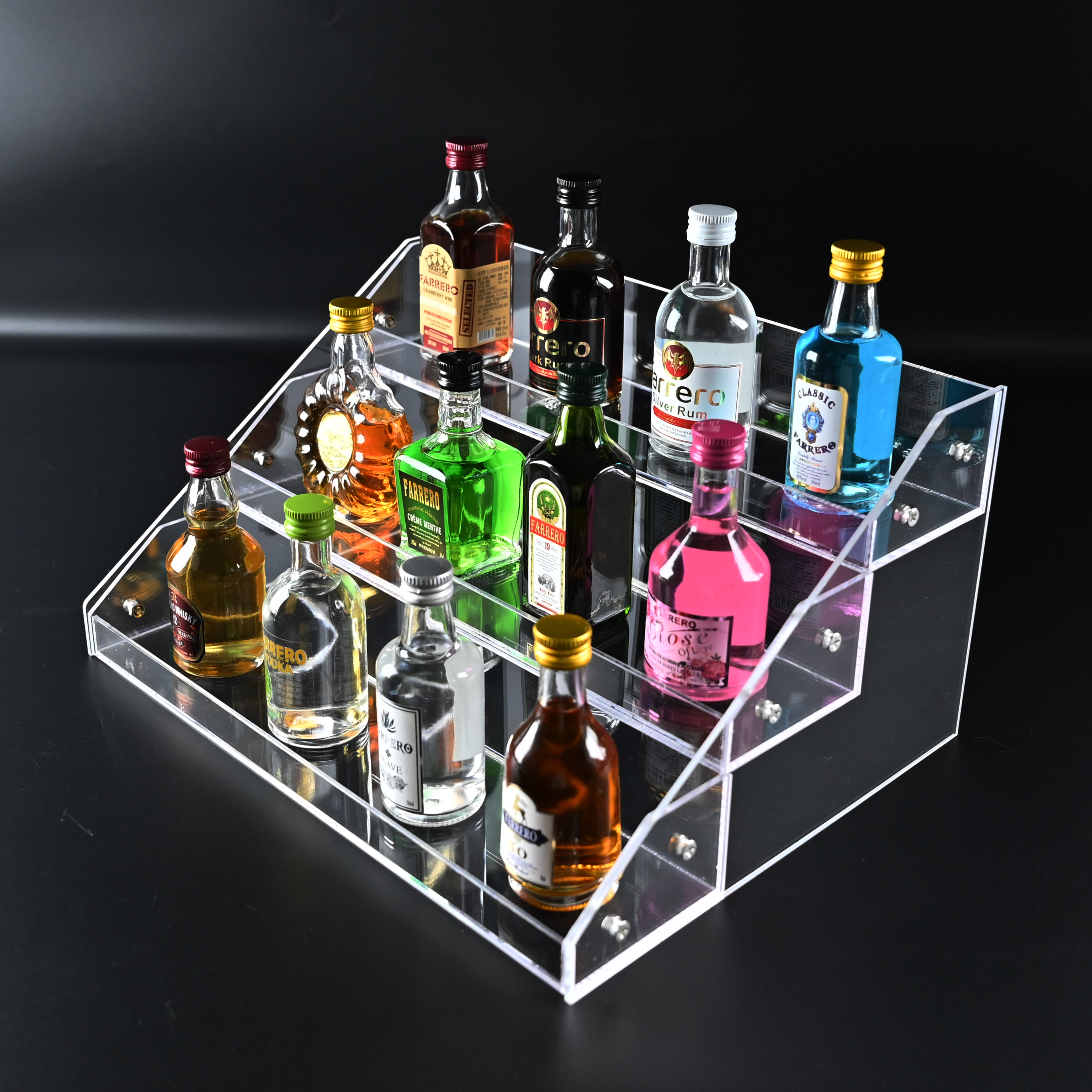 可定制亚克力展示架香水护肤品收纳架小酒香烟卡砖挂件柜内直播架