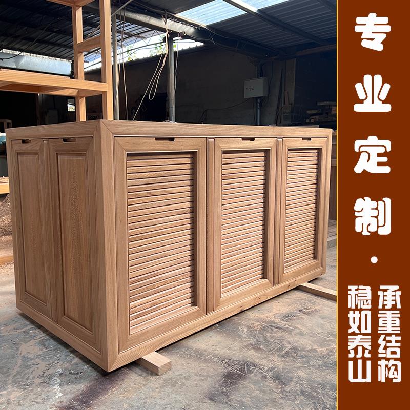 OKING木工鱼缸柜底柜定制草缸海缸龙鱼缸底座客厅隔断水族箱榆木