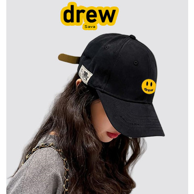 笑脸2025黑色大头围棒球帽