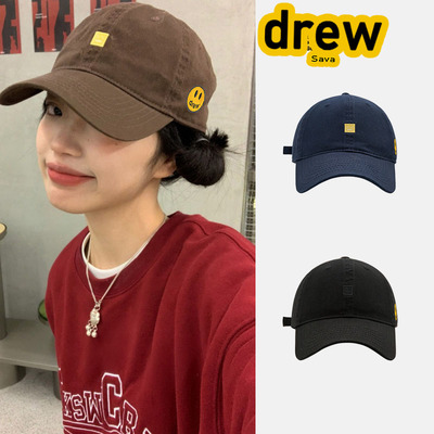 DrewSav笑脸帽子女夏刺绣
