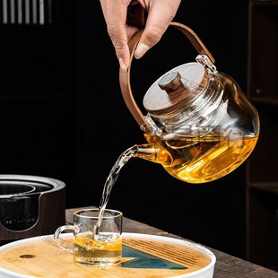 蒸汽玻璃提梁h煮茶壶养生壶自动B蒸茶壶煮茶器家用抽水电陶炉煮茶