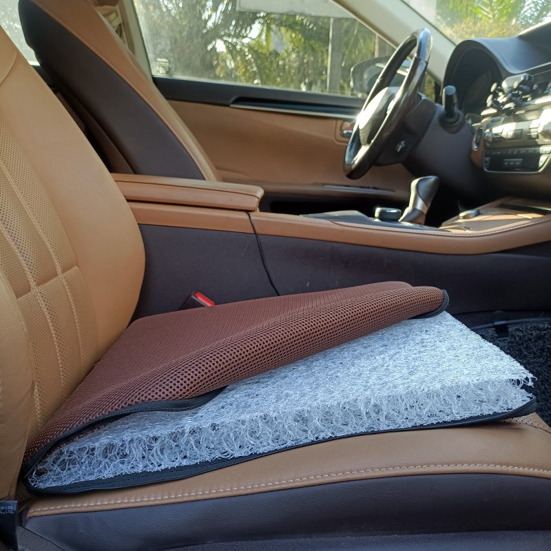 汽车坐垫单片四季通用无靠背夏季透气纤维简约久坐灰色屁垫