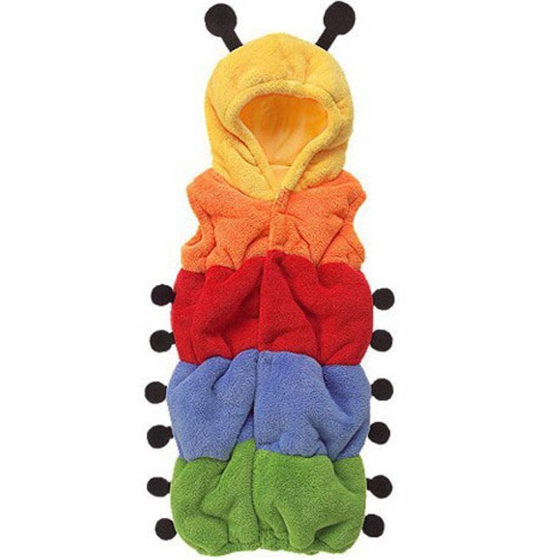 婴儿睡袋春秋冬款加厚卡通宝宝防踢被新生儿童带袖毛毛虫豌豆睡袋