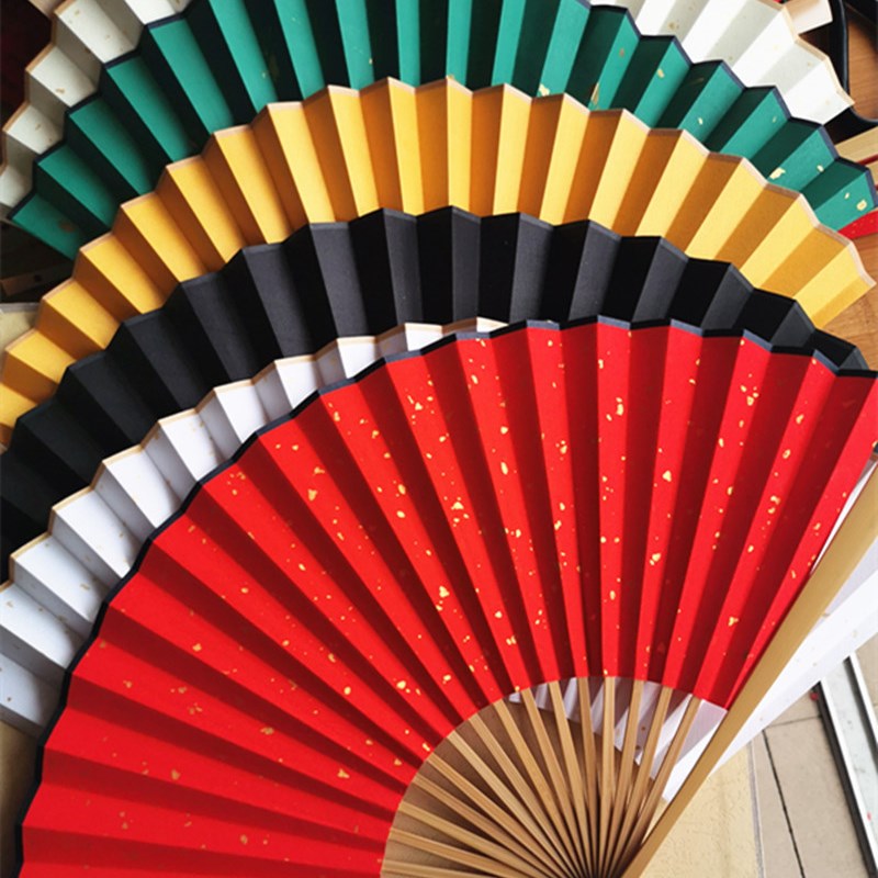 包邮7寸-10寸水墨玉竹古典中国风折扇子空白宣纸洒金扇面舞蹈汉服