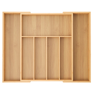 竹制抽屉收纳盒【可伸缩款】厨房餐具分格神器刀叉勺筷子储物整理