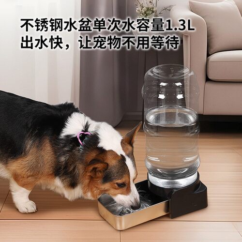 狗狗饮水机不锈钢宠物饮水器不插电自动喂水喝水器水壶猫咪饮水机