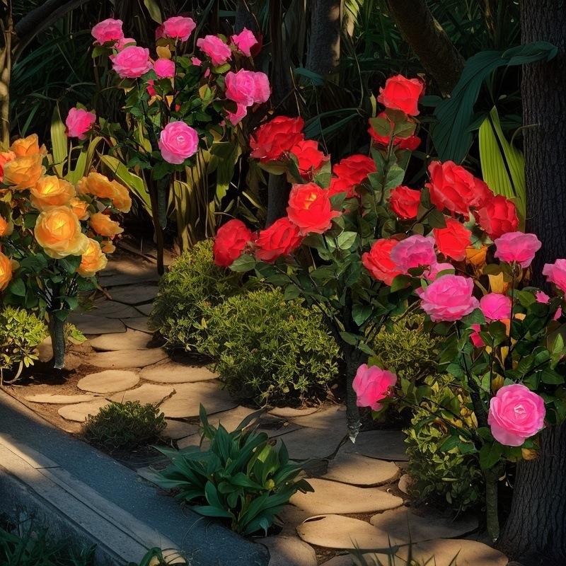 太阳能花灯户外家用庭院造景布置氛围灯花园阳台装饰灯地插草坪灯