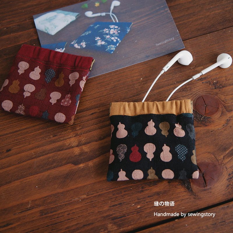 【半成品自己做】手工材料包免裁剪新手弹片口金耳机线零钱收纳包,居家布艺,缝纫DIY材料套装,淘宝优惠券,粉丝福利购,淘宝优惠卷