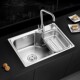 304不锈钢水槽单槽 厨房洗菜盆洗碗盆水盆水池加厚拉丝洗菜池单盆
