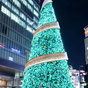 饰节日商场亮化框架落地摆 灯光美陈造型户外大型圣r诞树圣诞节装