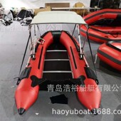 CANTO 浩裕船艇直销轻便充气拉丝底板3.8米运动艇橡皮艇钓鱼船
