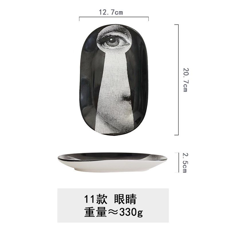 人脸陶瓷盘子挂盘摆盘餐厅客厅装饰摆件意大利名伶风首饰盘收纳盘,特色手工艺,其他特色工艺品,淘宝优惠券,粉丝福利购,淘宝优惠卷