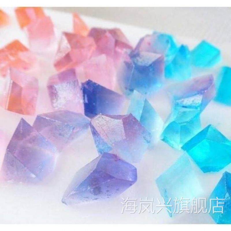 高颜值樱花琥珀糖韩国手工糖果网红超大咀嚼宝石糖钻石水晶糖