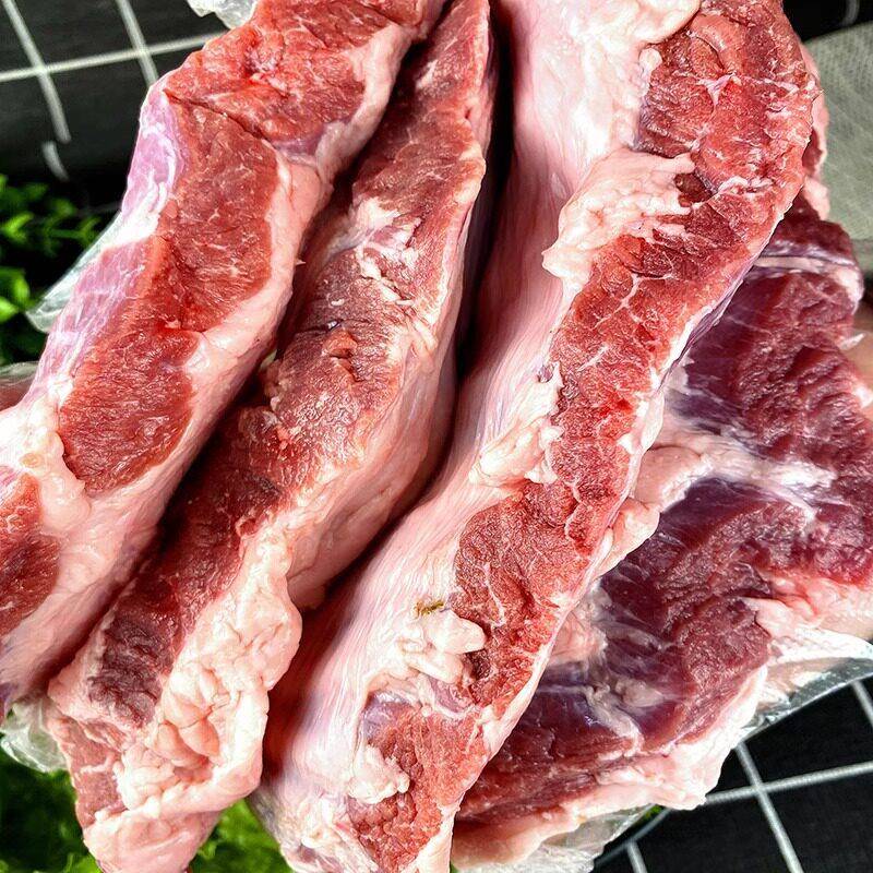 新品5斤 冷冻猪护心肉 猪油边肉烧烤 猪边肋肉 东北大油边肉 烧烤