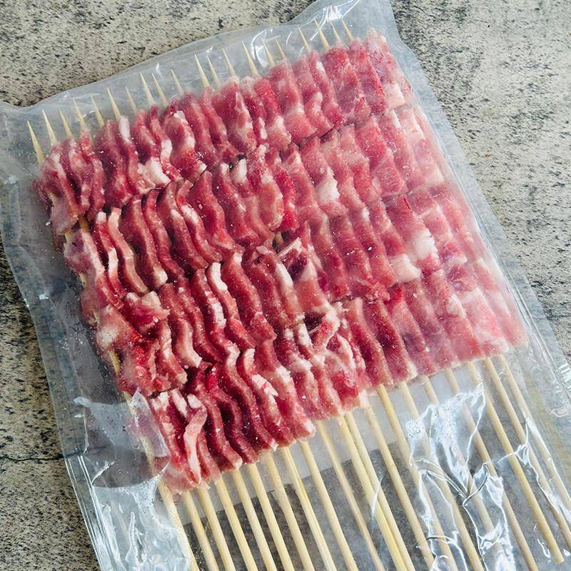 新品雪花肥牛肉串商用半成品烧烤油炸铁板火锅食材牛里脊肉牛肉片