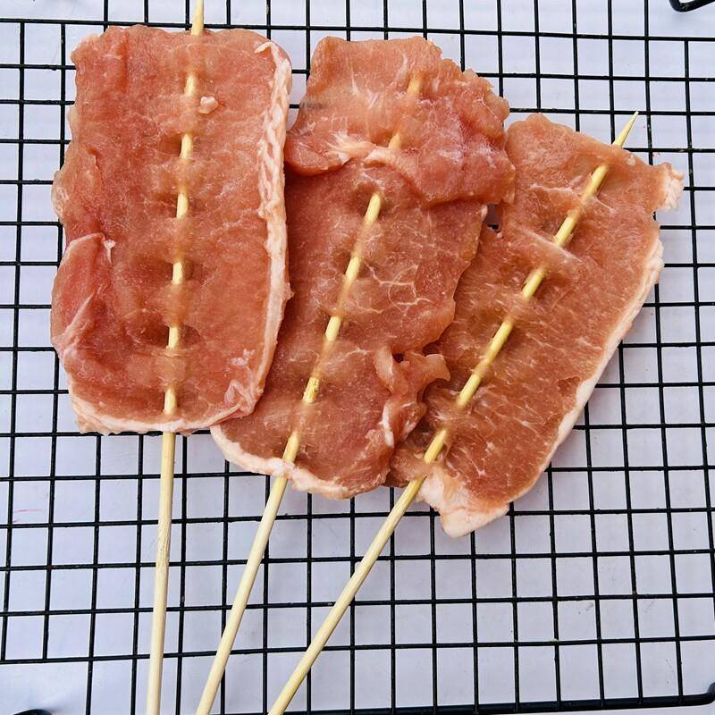 新品猪里脊肉串商用半成品大串手抓饼配菜麻辣烫烧烤食材鸡柳肉片