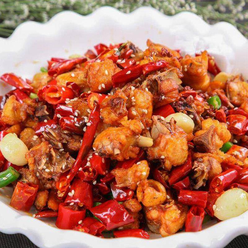 新品味有千滋干煸辣子鸡商用半成品新鲜油炸红烧地锅炒鸡麻辣鸡丁