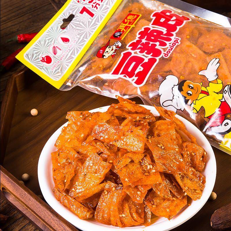 周再德豆辣皮豆辣片周氏辣条平江豆卷手撕豆干湖南特产麻辣零食
