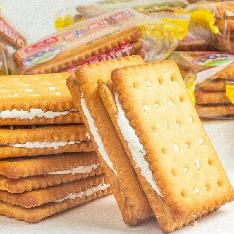 【每斤约18包】雪花夹心饼干多口味老式奶油怀旧80后童年散装零食