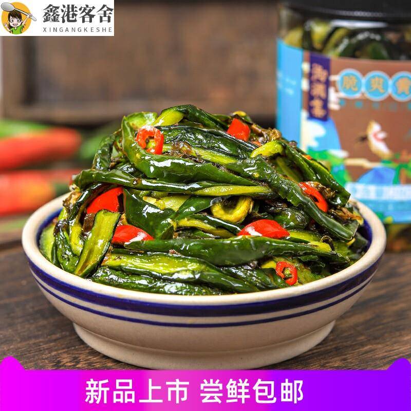 香辣脆爽黄瓜皮湖南特产农家腌制酱菜开味下饭菜即食爽口瓶装280g