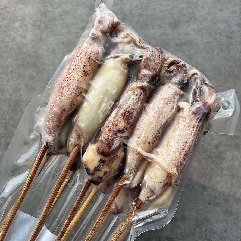 新品满籽羔鱿串单吊鱿鱼筒串商用烧烤铁板食材海鲜串冷冻半成品