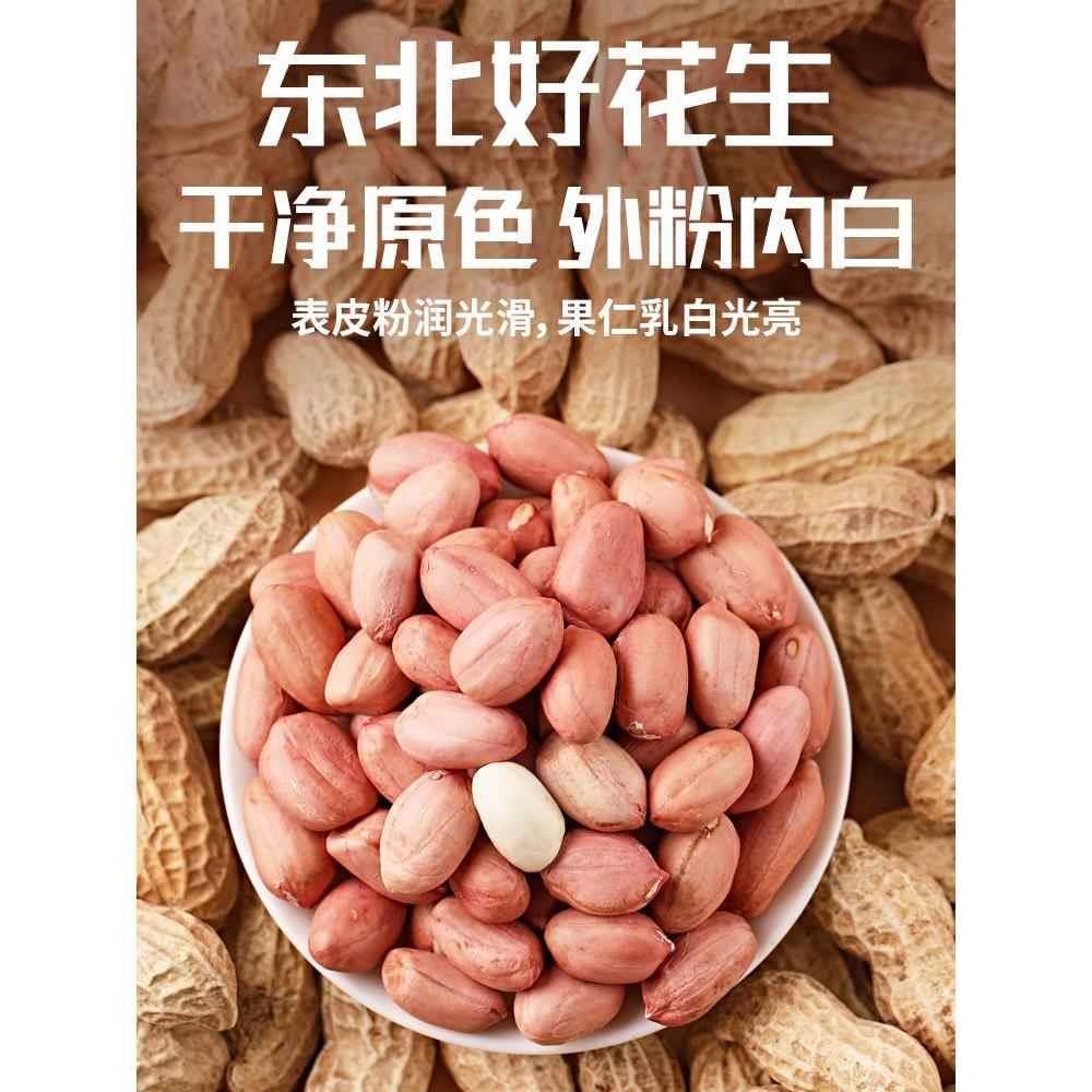 东北新鲜白沙花生米25年农家新货晒干无壳特大粒粉红皮花生仁商用