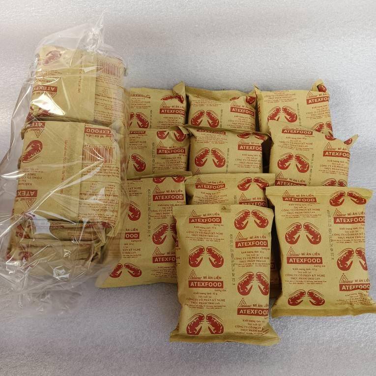 越南纸袋虾面ATEXFOOD方便面火锅泡面老牌两只虾面mi an lien 62g