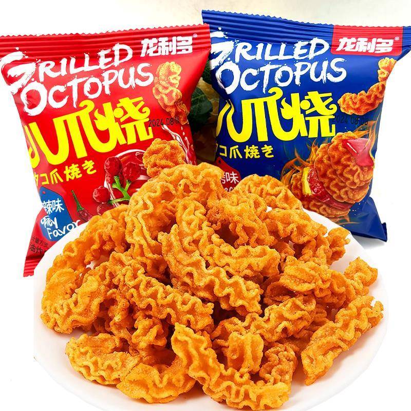 龙利多八爪烧零食网红麻辣锅巴8090比萨薯片休闲怀旧食品小吃