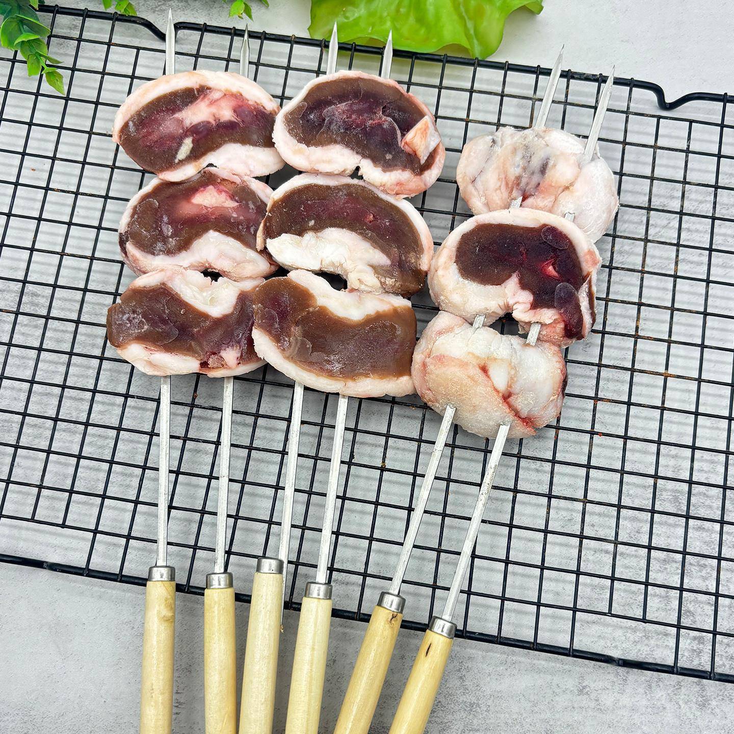 新品纯羊腰串新鲜钢签商用冷冻半成品烧烤食材腰子串羊肾串串