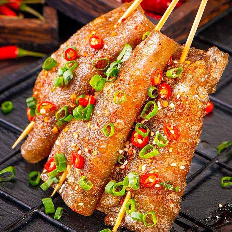 新品酸豆角爆汁苕皮串10串烧烤炸串召皮烧烤食材素串烤串红薯苕皮